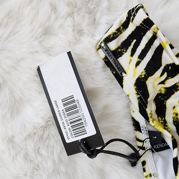 KENDALL + KYLIE O-Ring Cheeky Bikini Bottoms Acid Zebra Large - Picture 3 of 5